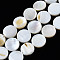 Natural Freshwater Shell Beads Strands, Flat Round, Seashell Color, 9x9x2~3mm, Hole: 1mm, about 45pcs/strand, 15.04~15.75 inch(38.2~40cm)
