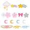 5 Sets 5 Style Iron on/Sew on Computerized Embroidery Clothing Patches, Adhesive Appliques, Mixed Shapes, Mixed Color, 1set/style