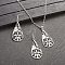 Bohemian Style Alloy Pendant Necklaces & Dangle Earrings Sets, Teardrop, 57x18mm