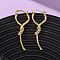 Brass Stick Hoop Earrings, Nickel Free, Real 18K Gold Plated, 42x16x4.5mm