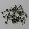 Glass Craft Needle Felting Eyes, with Iron Pins, Doll Making Accessories, Flat Round, Lime Green, 9~12x4.5~5mm, about 1000 pairs/bag