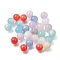Resin Beads, Round, Two Tone, with Glitter Powder, Mixed Color, 10mm, Hole: 1.8~2mm