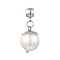 White Round Shell Pearl European Dangle Charms, Large Hole Pendants, with 304 Stainless Steel Bails, Stainless Steel Color, 29mm, Hole: 4mm