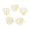 Transparent Acrylic Bead Caps, Flower, Champagne Yellow, 14.5x17.5~18x17.5~18mm, Hole: 2mm, about 543pcs/500g