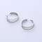 6 Pairs Vintage Retro Stainless Steel Triple Hoop Earrings, Stainless Steel Color