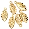 Alloy Pendants, Leaf, Golden, 15x7mm