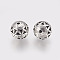 Tibetan Style Alloy Beads, Hollow Round, Antique Silver, 14mm, Hole: 2mm