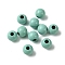 Spray Painted 202 Stainless Steel Beads, Round, Turquoise, 6x5mm, Hole: 2mm