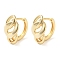 Brass Nuggets Hoop Earrings for Women, Real 18K Gold Plated, 10x15.5mm