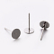 304 Stainless Steel Stud Earring Settings, Stainless Steel Color, Tray: 6m, 6mm, Pin: 0.6mm