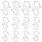 12Pcs 3 Styles 925 Sterling Silver S-Hook Clasps with 925 Stamp, Connector Components for Jewelry Making, with 1Pc Suede Fabric Square Silver Polishing Cloth, Silver, 10~14x5~9x1mm, Hole: 2.5~3.6x1.9~3.2mm, 4pcs/style