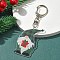 Christmas Theme Acrylic Pendant Decoration, Alloy Clasps Charms for Bag Key Ornaments, Gnome, 100mm