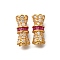 925 Sterling Silver Micro Pave Cubic Zirconia Screw Clasps, Golden, 11x5x5mm, Hole: 1.4mm