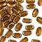 30Pcs Electroplate Glass Beads, Edge Plated, Oval, Goldenrod, 7x4.5x4mm, Hole: 0.8mm