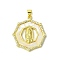 Real 18K Gold Plated Brass Micro Pave Cubic Zirconia Pendants, with Shell, Octagon, 28x26x2.5mm, Hole: 3.5x4.5mm