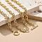 Brass Twisted Cable Chain Necklaces with OT Clasps for Men Women, Long-Lasting Plated, Real 18K Gold Plated, 19.69 inch(50cm)