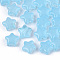 Transparent Spray Painted Glass Beads, Star, Imitation Jelly, Deep Sky Blue, 8x8x4mm, Hole: 0.8~1mm