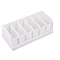 6 Grids PVC Belt Storage Box, Rectangle, White, 35x15x11.6cm