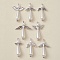 16Pcs 2 style Acrylic Imitation Pearl & Alloy Charms, with Antique Silver Loops, Angel Charms, Antique Silver, 33~35x9~32x8mm, Hole: 1.5~2.5mm, 2pcs/style