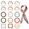 15Pcs 15 Style Alloy Buckles, with Rhinestone and Resin Imitation Pearl Buckles, Mixed Shapes, Light Gold, 1pc/style