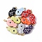 10Pcs Handmade Porcelain Fish Pendants, with Iron Findings, Mixed Color, 29mm, Hole: 2.2mm