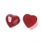 Resin Cabochons, Heart, Red, 17x18x7mm