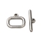 Non-Tarnish 304 Stainless Steel Toggle Clasps, Oval, Stainless Steel Color, oval: 15x17x3mm, Hole: 1.8mm, Bar: 5.5x22x3mm, Hole: 2mm