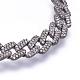 Brass Micro Pave Cubic Zirconia Chain Necklaces NJEW-F167-01B-2