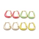 Enamel Teardrop Hoop Earrings EJEW-C054-03G-1