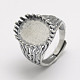 Componenti per anello da dito in argento sterling regolabile tailandia 925 STER-P033-30AS-2