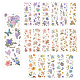 GLOBLELAND 18 Sheets PET Transparent Flower and Butterfly Stickers Floral Decorative Self-Adhesive Scrapbooking Stickers for Journal DIY-GL0003-93-1