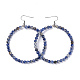 Natural Blue Spot Jasper Dangle Earrings EJEW-K077-A11-2