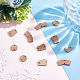 CHGCRAFT 90Pcs 3 Style Wood Blank Connector Charms Flat Round Wood Blanks Trapezoid Wood Stud Connector Charms for Earring Necklace Jewellery Makiing DIY-CA0004-66-5