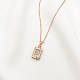Ожерелье с подвеской из кубического циркония прямоугольной формы 925 из стерлингового серебра с микропаве для девочек и женщин NJEW-BB44236-B-2