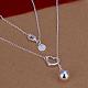 Simple Silver Color Plated Brass Necklaces For Women NJEW-BB12809-2