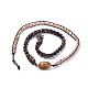 Trois boucles naturelles perles en oeil de tigre bracelets enveloppants BJEW-JB04247-02-4