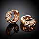 Gorgeous Ring Brass Cubic Zirconia Hoop Earrings EJEW-BB06763-RG-2