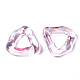 透明樹脂指輪  ABカラーメッキ  三角形  パールピンク  内径：11mm X-RJEW-T013-005-E03-3