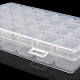 Pvcプラスチックネイルアートツールボックス  多機能爪収納ボックス  長方形  透明  17.5x11cm MRMJ-P003-44-6