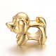 Twelve Chinese Zodiac Signs Brass Puppy European Beads KK-I608-11-2