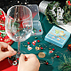 クリスマステーマの合金エナメルワイングラスチャーム  真鍮のフープピアスとガラスパールビーズ付き  混合図形  ミックスカラー  48~55mm  12個/セット AJEW-SC0002-07-3