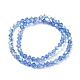 Electroplate Transparent Glass Beads Strands EGLA-K015-03C-2