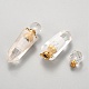 Bouteille de parfum ouvrable en cristal de quartz naturel à facettes pendentifs pointus G-P435-D-03G-2