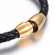 Leather Braided Cord Bracelets BJEW-E352-03A-G-3