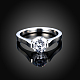 素晴らしいデザインのチタン鋼キュービックジルコニア婚約指輪  ステンレス鋼色  18.9mm RJEW-BB15756-3