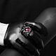 Punk 316L Stainless Steel Oval Red Corundum Rings For Men RJEW-BB01154-11-4