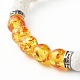 Diffuseur d'huile yoga pierre de lave naturelle et synthétique (teinte) perles bracelets extensibles ensemble pour fille femmes BJEW-JB06888-8