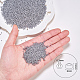 Fingerinspire 12/0 perle di metallo rotonde lisce placcate 2mm minuscole perline lisce distanziatore sciolto galvanizzato (grigio chiaro) per la creazione di gioielli SEED-OL0001-03-05-3