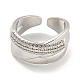 Стойка покрытие латунь микро паве кубический цирконий открытые манжеты кольца RJEW-I104-19P-2