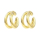Rack Plating Brass Double Line Cuff Earrings EJEW-D069-09G-1